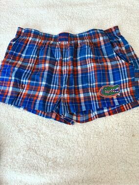 Florida Gators Women’s Plaid Sleep Shorts - Blue & Orange